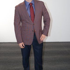 Plaid Blue and Orange Sport Coat